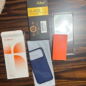 Blue iPhone 17 Pro Max Case with Ailun Screen Protector